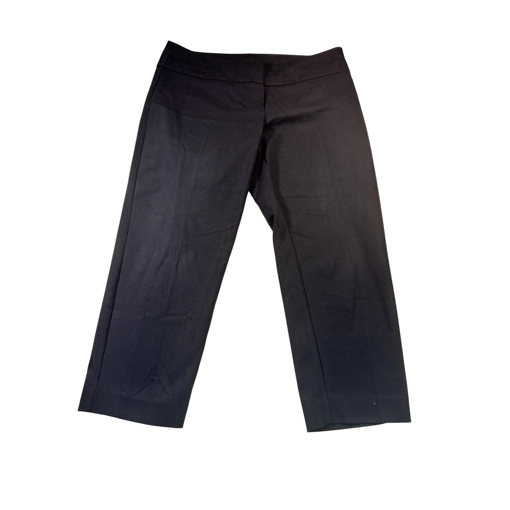 APT 9 The Torie Capri Black Pants Women Size 10 Flat Front Ankle Crop